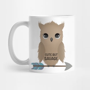 Kawaii Owl on Arrow - Cute but Savage Mug